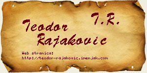 Teodor Rajaković vizit kartica